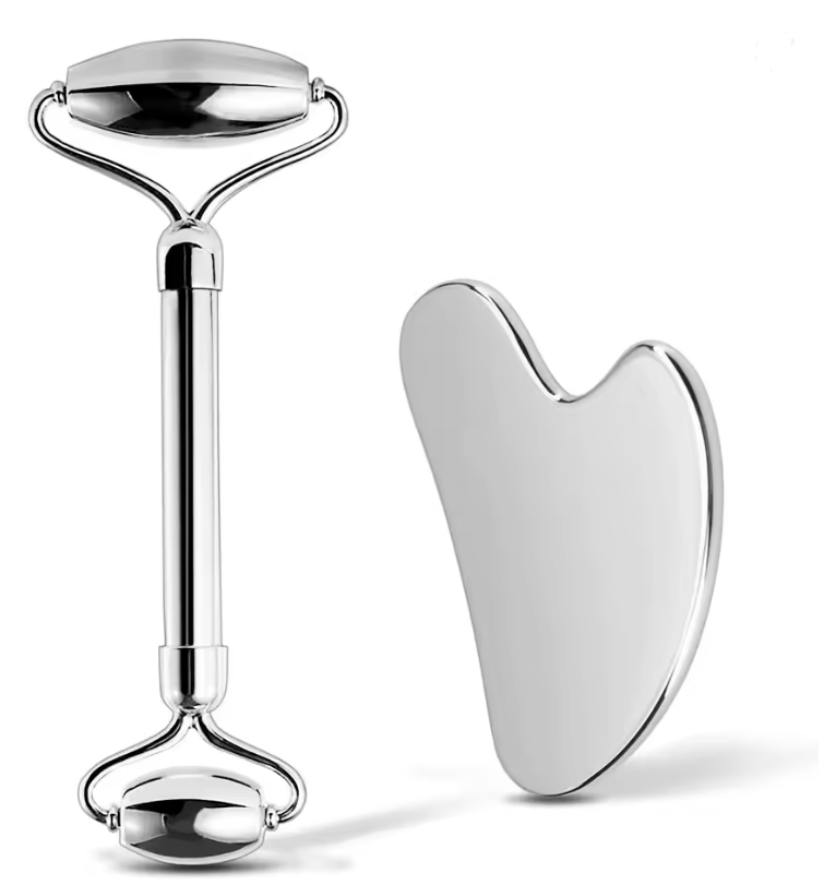 Stainless Steel Gua Sha Face Massager & Roller